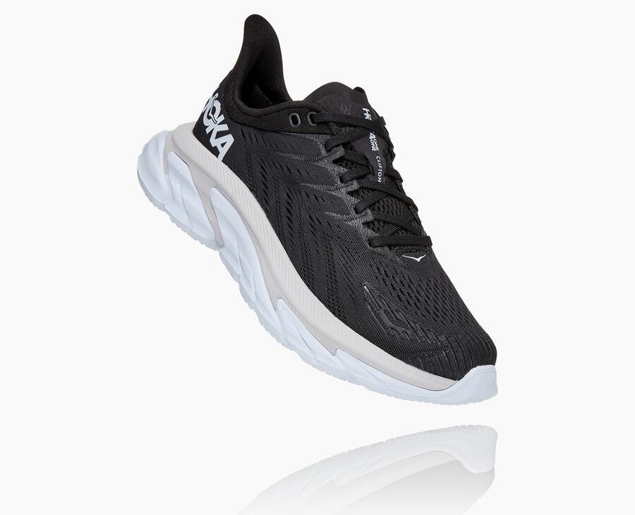 Tenis Hoka One One Mujer Negros/Blancos - Clifton Edge - NZYG97312